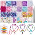 thumbnail image 1 of 773 Pcs Mermaid Charm DIY Bead Set for Kids Girls with Pearl Starfish Shell with Mermaid Beads for Making Bracelets Necklaces, 1 of 5