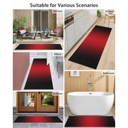 Gradient Red Black Front Door Mat Modern Abstract Minimalist Red Ocean Beach Welcome Doormat Indoor Outdoor Entrance Floor Mat Non-Slip Washable Runner Rug for Front Porch Decor 20x47 Inch