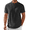 Black, variant on Men's Henley Shirt Short Sleeve Band Collar Textured Half Button T-Shirt Lightweight Summer Beach Shirts