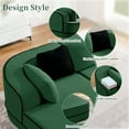 thumbnail image 4 of 105.9'' Extra Deep Cloud Couch, Contrast Color Boneless Couch Bed, Teddy Fabric Modular Sectional Sofa with Deep Seat, L Shaped Couch  for Living Room, No Assembly Required, Green, 4 of 11