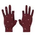 thumbnail image 1 of Women Ski Mittens Winter Keep Warm Wedding Bow Tie Print Windproof Waterproof Golves Outdoor Riding Open Toed Golves, 1 of 3