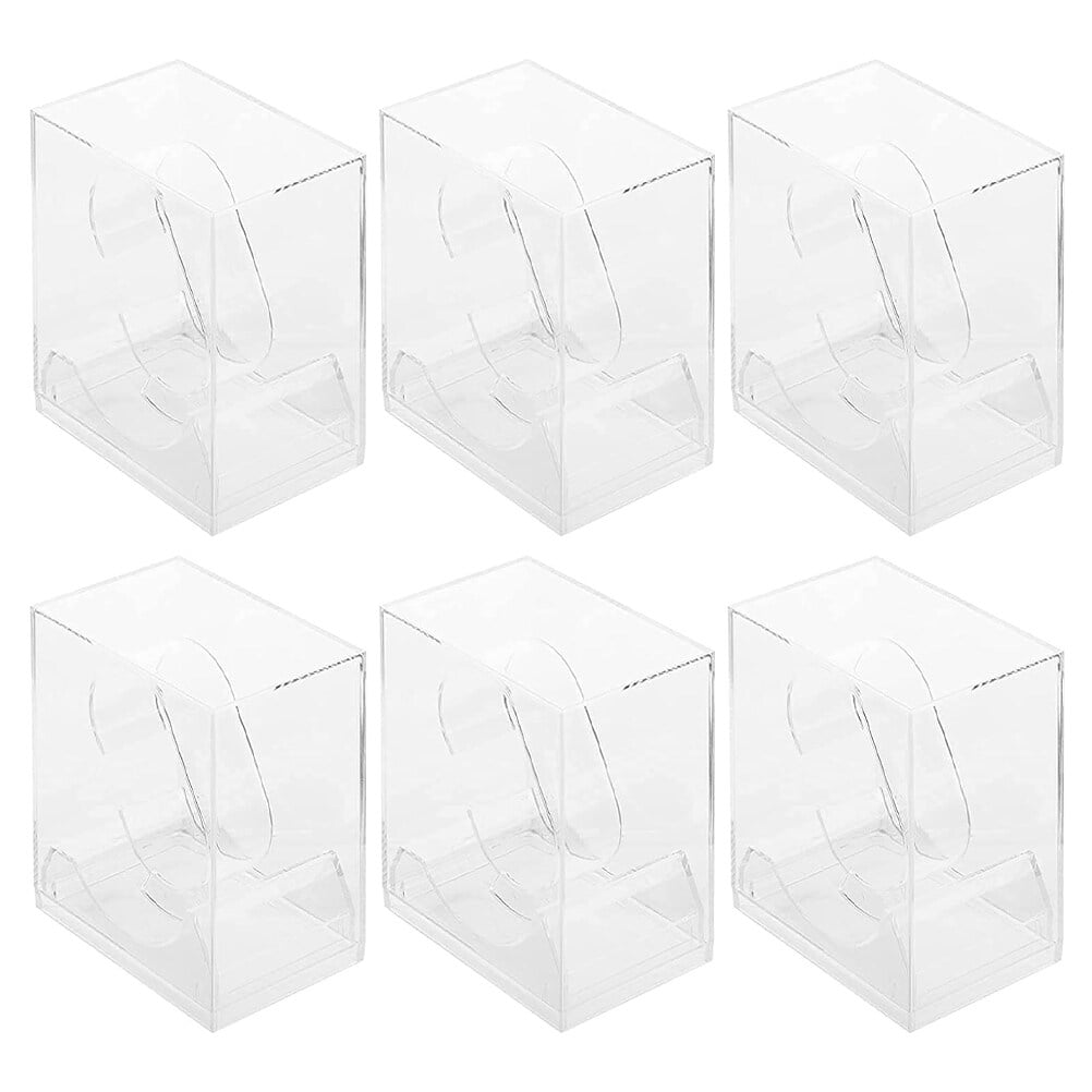 6Pcs Watch Display Stand Boxes Transparent Watch Boxes Square Watch