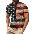 thumbnail image 2 of GaThRRgYP Mens American Flag T-Shirt on Clearance,Mens Tank Tops,save up under 50%,Men's Printing Button Casual Short Sleeve Round-Neck Blouses Shirts Multicolor XL, 2 of 5