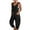 -A-Black211, variant on Women Versatile Jumpsuit Solid Color O-Neck Sleeveless Onesie Adjustable Strap Loose Fit Pants With Pockets Design Durable Skin Friendly Fabric