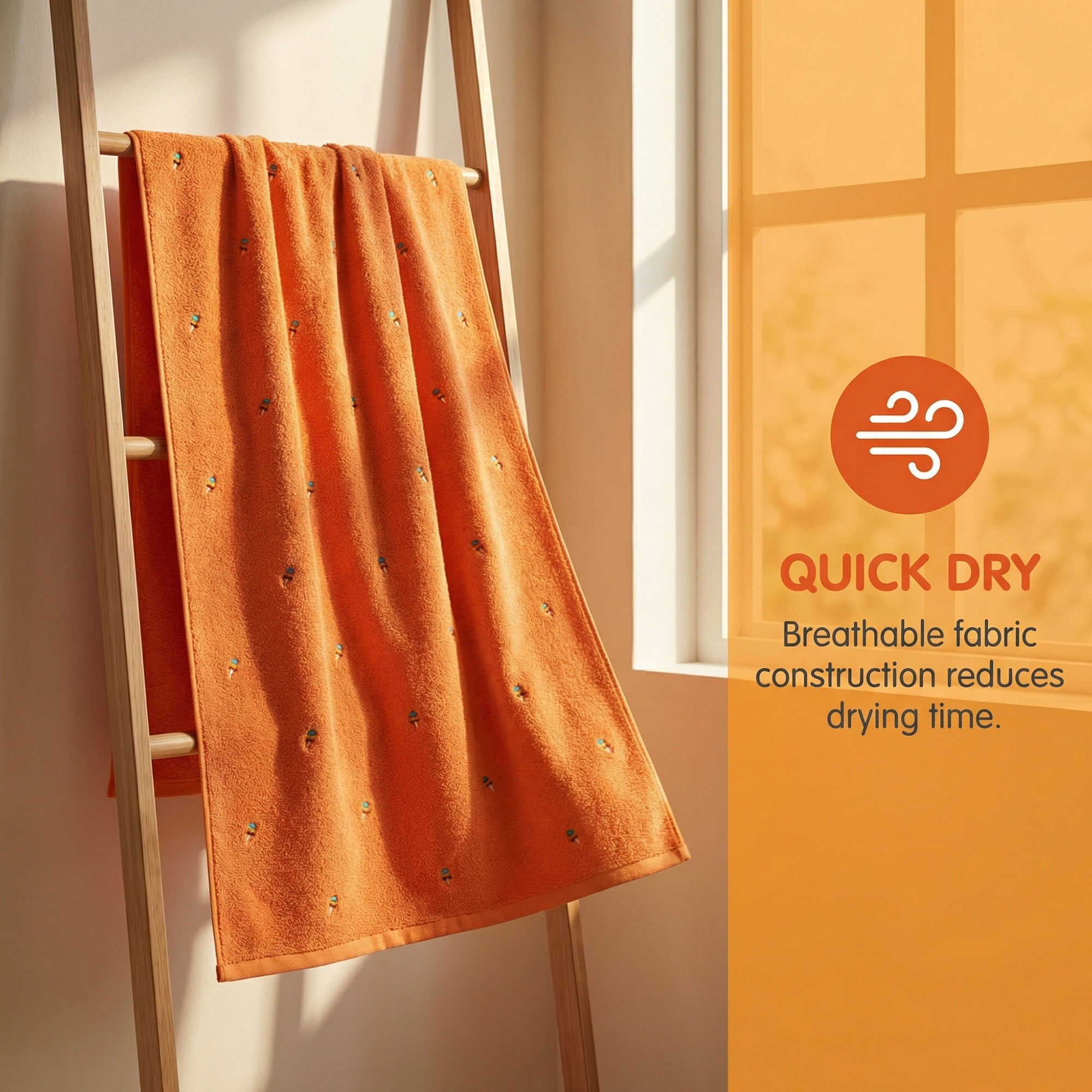 Unique Bargains Soft Absorbent Bath Towel 2 Pack Orange 55"x28"