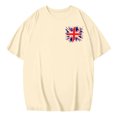 thumbnail image 1 of YABCSAZ Chemises du 4 Juillet pour Femmes, Robe de la Fête de l'Indépendance, Blouse d'Été à Col Rond Manches Courtes Mode Décontractée Imprimée pour Femmes, Beige, TTTG, 1 of 5