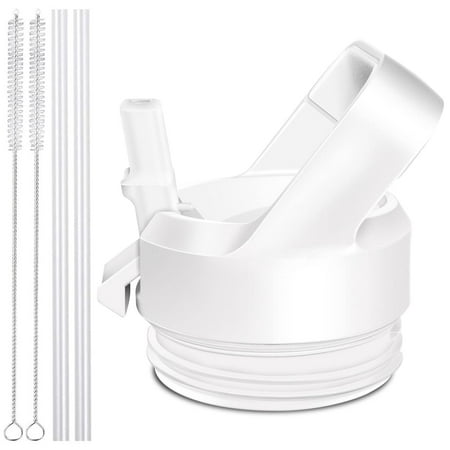 AIPENQ Straw Cap for YETI Rambler Bottle and RTIC Bottle, Straw Lid with 2  Straws and 2 Brushes Black