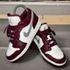 thumbnail image 1 of Ni - ke Ni - ke Air Jordan 1 Low Shoes 553560-615 Sz 6Y Womens 7.5 Bordeaux Cherrywood EUC, 1 of 5