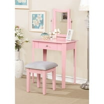 Furniture of America Adul Contemporary Vanity Set in Pink