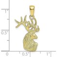 thumbnail image 4 of Solid 10K Yellow Gold Polished Deer Head Charm - 29mm, 4 of 6