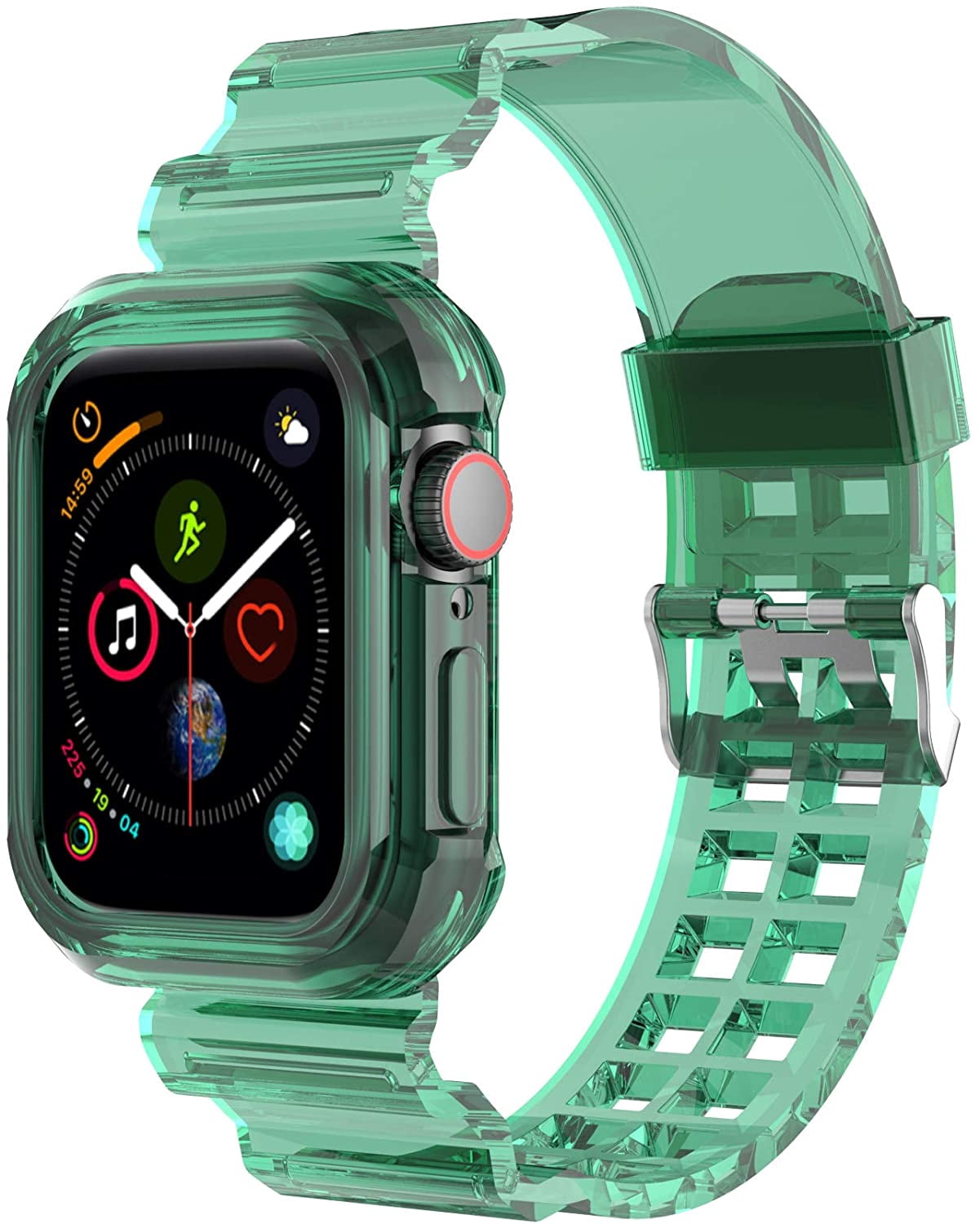 Compatible with Apple Watch Band 38mm/40mm 42mm/44mm with Bumper Case, Case  with Silicone Band Strap Compatible for Apple Watch iWatch Series 6 5 4 3 2  1 Men Women (Green, 42mm/44mm) | Walmart Canada