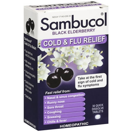 sambucol sureau noir froid et grippe secours rapide Dissoudre les comprimés, 30ct