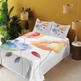 thumbnail image 2 of Ambesonne Vintage Fitted & Top Sheet Set with Shams, Nature Flowers, Orange Blue Red, 2 of 5