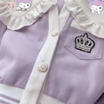 thumbnail image 4 of 2 piezas Anime Sanrioed Kuromi Cinnamoroll niñas adolescentes pantalones de pierna ancha abrigo princesa Kawaii niños conjuntos de ropa Corea otoño moda, 4 of 5