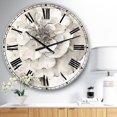 thumbnail image 3 of Designart Pivoines grises Indigold I horloge murale, 3 of 4