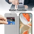 thumbnail image 6 of Allytech Flip Case for Google Pixel 8A, [Compatible with Magsafe] PU Leather Clear Back Cover RFID Blocking Cards Slots Wallet Phone Case for Google Pixel 8A, Gray, 6 of 8