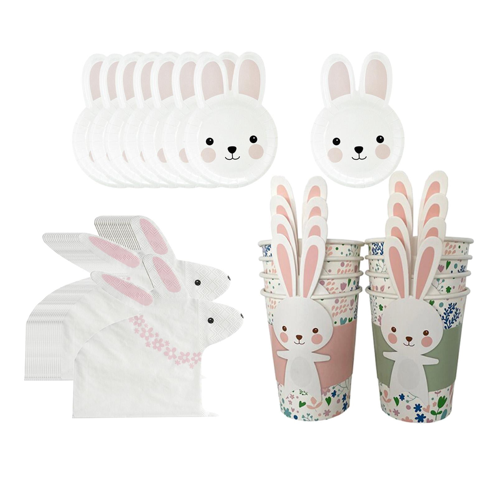 80 Piezas Vajilla De Papel Para Fiesta De Pascua - Incluye Platos, Vasos, Servilletas Para 20 Invitados, Decoración Temática