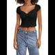 thumbnail image 1 of Camisetas de Mujer, Tops de Verano 2025, Cuello Cuadrado, Corta, Ajustadas, Ropa para Hacer Ejercicio en el Gimnasio. Negro S, 1 of 9