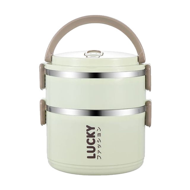 Bdday Lunch Box for Women Student Stainless Steel Insulated Lunch Box Gift Multi-Layer Double Layer Activities Ground Push Jittery Voice The Same Type Of Lunch Box Explosion Models Mens Lunch Bag
