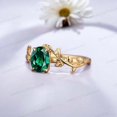 thumbnail image 3 of JEWELRYTREASURE 8x6 mm / 2 Ct Nature Inspired Emerald Engagement Ring Yellow Gold Plated Ring Solitaire Promise Jewelry Gift for Mom Oval Cut Gemstone Ring, 3 of 4