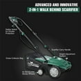 thumbnail image 2 of Garden Scarifier, 2-in-1 13INCH Dethatcher Scarifier,12 Amp Electric Lawn Dethatcher,Removable Collection Bag extra large 31.7QT, 2 of 10
