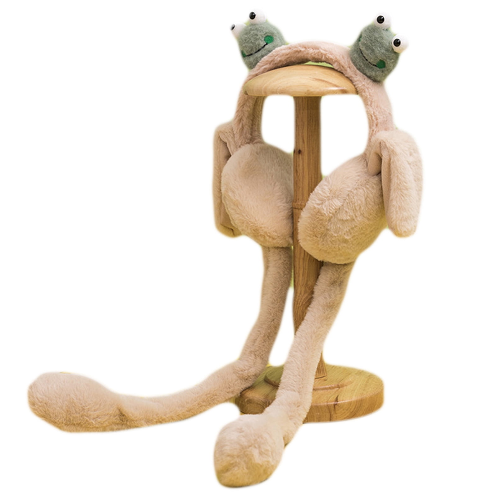 Funny Plush Earmuff Moving Jumping Earwarmer with for Frog Decor Cute