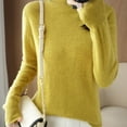 thumbnail image 6 of DHFJKG Women's Knit Sweaters Base Pullover Crew High Neck Long Sleeve Regular Fit Solid Color Stretch Layering Top With Ribbing Edge Winter Warm Versatile Jumper Tops, 6 of 6