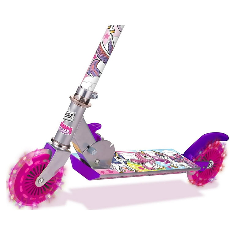 OZBOZZ Unicorn Foldable Scooter - Light UP Wheels - Ages 5 and up