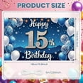 thumbnail image 2 of Blue Theme 15th Birthday Banner Silver Glitter Display Balloon Decor Starry Pattern Birthday Backdrop for 15th Birthday Party Teenager Celebration Indoor Decoration, 2 of 9