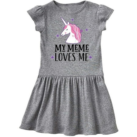

Inktastic My Meme Loves Me Girl Unicorn Gift Toddler Girl Dress