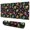 Black Colorful Skull, variant on Long Mouse Pads for Desk,Black Colorful Skull Pattern Desk Mats on Top Of Desks, Desk Mouse Pad Extra Large with 3mm Non-Slip Base and Stitched Edge for Gaming,Office,Work,Home 47.3"x23.6"