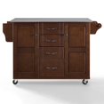 thumbnail image 3 of Crosley Eleanor Stainless Steel Top Kitchen Cart in Mahogany, 3 of 12