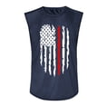 thumbnail image 4 of Summer Men's Solid Color Printed Sweat-absorbing Breathable Shoulder Expanding Sleeveless Vest,Blue XL, 4 of 5
