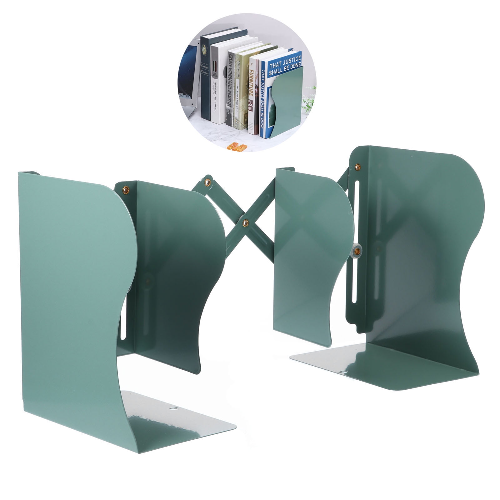 Worallymy Retractable Bookend Heavy Duty NonSkid Metal Book Holder