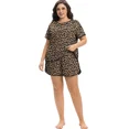 thumbnail image 4 of Cueply Women’s Plus Size Pajama Set Short Sleeve Sleepwear Loungewear 2 Piece Soft Top & Drawstring Shorts with Pockets, 4 of 8