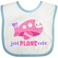 thumbnail image 3 of Inktastic Just Plane Cute Smiling Pink Airplane Boys or Girls Baby Bib, 3 of 4