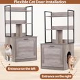 thumbnail image 3 of LINJH 50 Inch Cat Litter Box Enclosure with 2 Storage Shelves 2-in-1 Litter Box Furniture Hidden with Barn Door, Indoor Wooden Cat House, Greige, 3 of 7