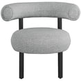 thumbnail image 3 of Meridian Furniture Bordeaux Grey Boucle Fabric Accent Chair, 3 of 35