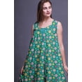 thumbnail image 5 of Bimba Teal Blue Floral Dot,Heart & Artistic Sleeveless Night Gown For Womens Cotton Printed Nightwear Ladies Sleepwear Large, 5 of 6