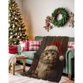thumbnail image 2 of Winter Christmas Flannel Blanket for Bed,Travel and Camping, Cute Cat Red Santa Hat Super Soft Cozy Blanket for All Seasons 40"x50", 2 of 6