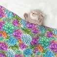 thumbnail image 2 of Pofeuu Succulents Print Puppy Blanket,Dog Blankets,Pet Blanket Cozy Cat Blankets for Indoor Cats, Fuzzy Pet Blanket for Kitten Doggy Dog Blankets-Small, 2 of 8