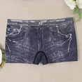 thumbnail image 2 of Byworldtasic Womens Faux Denim Shorts Stretchy Butt Lifting Jean Shorts Plus Size Booty Jegging Leggings, 2 of 7