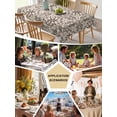 thumbnail image 5 of Brown Flowers Table Cloth, Waterproof Tablecloth for Square Tables, Vintage Country Abstract Floral Patterned Reusable Washable Fabric Table Cover for Restaurant Kitchen Dining Tables 54"x54", 5 of 9