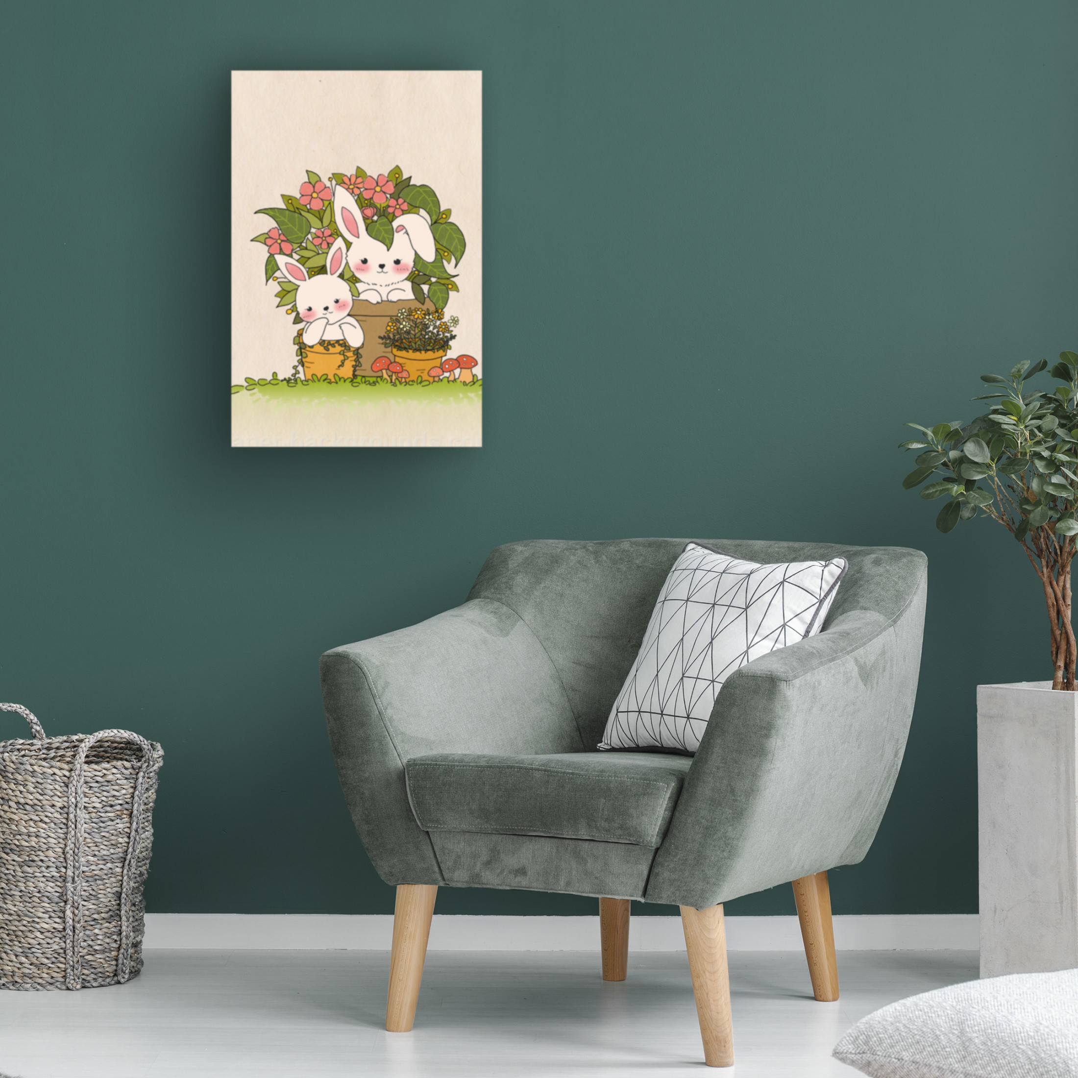 Trademark Fine Art Xuan Thai Couple Bunny Canvas Wall Art