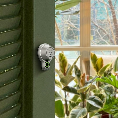 Lockly - Flex Touch Smart Lock Replacement Deadbolt with 3D Biometric Fingerprint/App/Physical Key - Satin Nickel