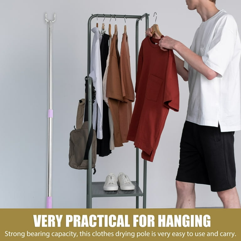 Stainless Steel Clothes Pole Telescopic Clothing Pole Laundry Clothes Reach Tool Walmart