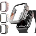 thumbnail image 1 of WWS-3Pcs Screen Protector for Apple Watch Case 45mm 44mm 40mm 41mm,Ultra Style Hard Case+Tempered Glass Screen Protector,Rugged iwatch Bumper Cover for Apple Watch Series 8 Cases 7 SE 6 5 4, 1 of 4