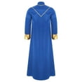 thumbnail image 2 of RUNQHUI Men's Priest Robe With Gold Trim And Cross Front Zip Closure For Church Worship And Cosplay Royal Blue 3XL, 2 of 7