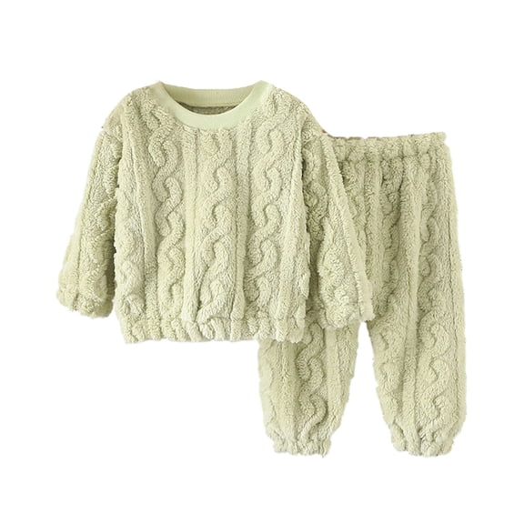 REDARER Cozy Flannel Pajama for Baby Girls and Boys Soft Loungewear Warm Sleepwear Outfit with Long Sleeve and Pants for Toddler Kids Winter Nightwear ,Kids Clothing,Size:6-12 Months