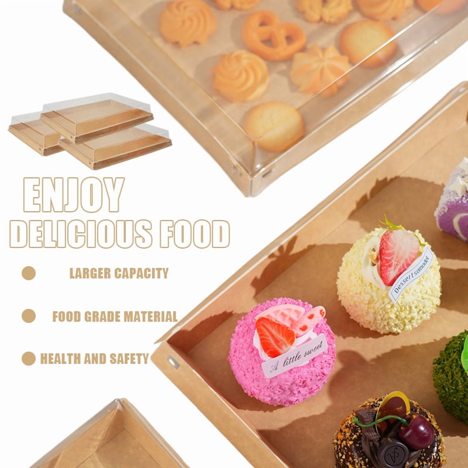 Verdelife 5 Pack Serving Platter Trays with Lids, Reusable Charcuterie Boxes for Entertaining, Grilling BBQ, Party Travel Platters for Sandwich Snacks, Fruit, Cookie